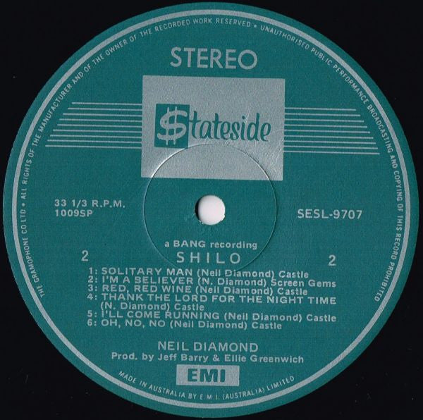 Neil Diamond : Shilo (LP, Comp, RE)