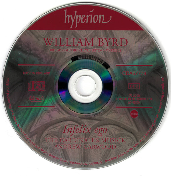 William Byrd - The Cardinall's Musick, Andrew Carwood : Infelix Ego (CD, Album)