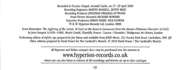 William Byrd - The Cardinall's Musick, Andrew Carwood : Infelix Ego (CD, Album)