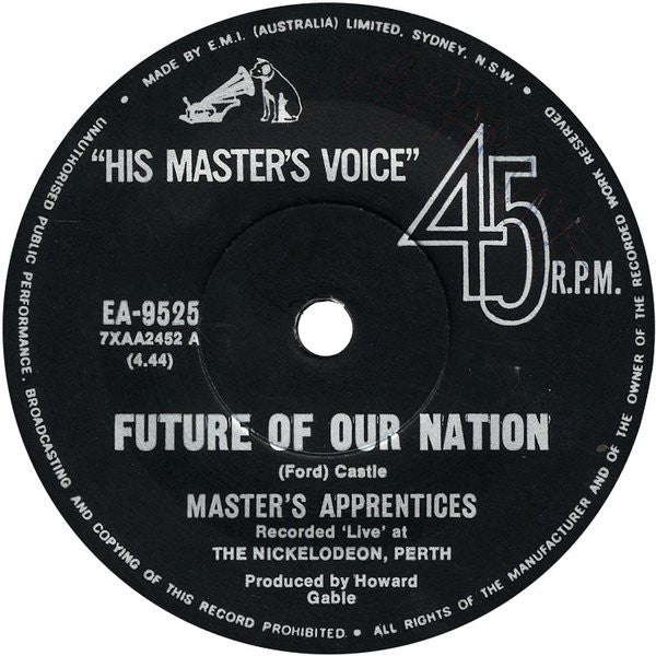 The Master's Apprentices : Future Of Our Nation (7", Single)