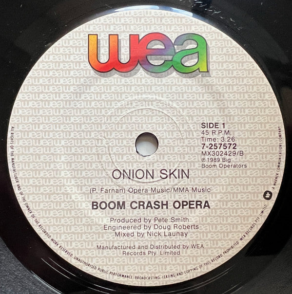 Boom Crash Opera : Onion Skin (7", Single)
