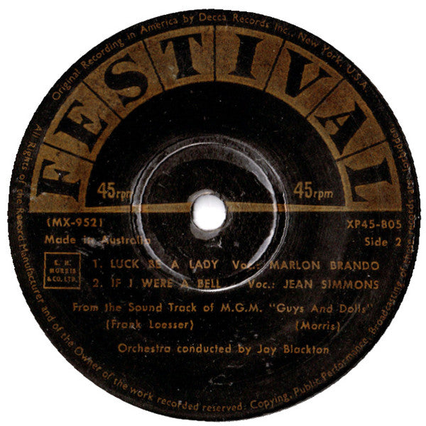 Marlon Brando / Jean Simmons (2) : Samuel Goldwyn's Guys And Dolls (7", EP)