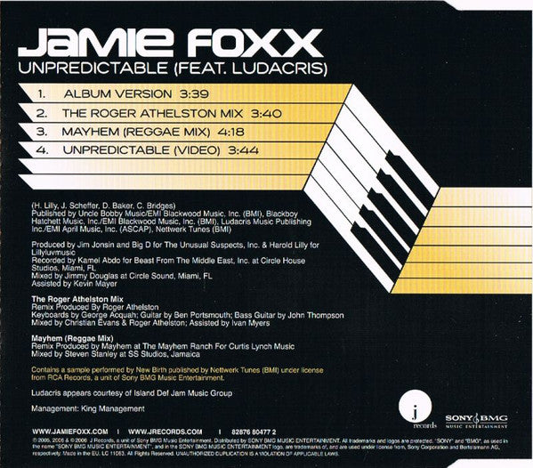 Jamie Foxx Feat. Ludacris : Unpredictable (CD, Single, Enh)