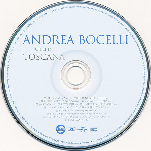 Andrea Bocelli : Cieli Di Toscana (CD, Album)