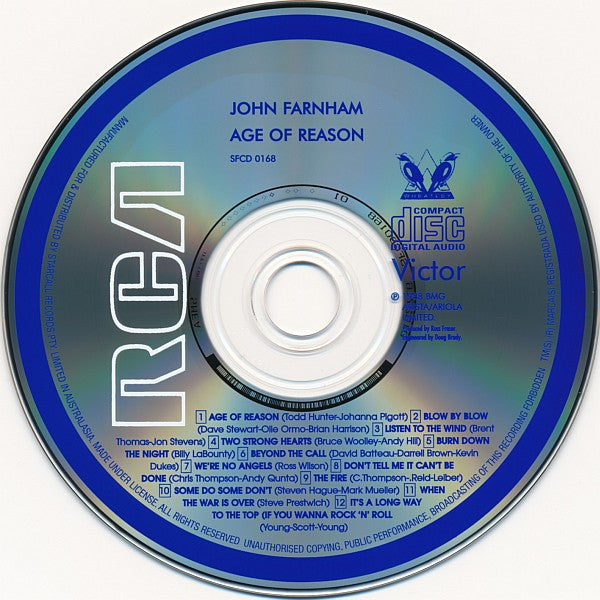 John Farnham : Age Of Reason (CD, Album, RE)