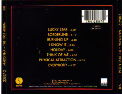 Madonna : The First Album (CD, Album, RE)