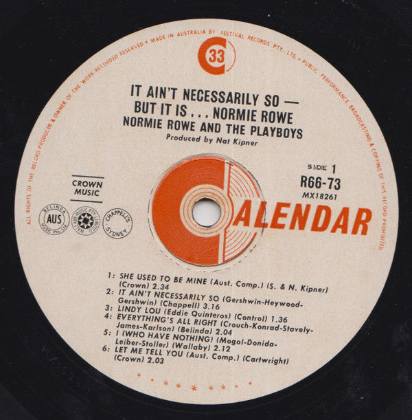 Normie Rowe And The Playboys* : It Ain't Necessarily So, But It Is...Normie Rowe (LP, Mono, RE)