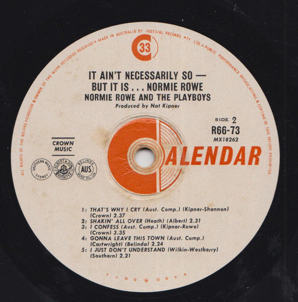 Normie Rowe And The Playboys* : It Ain't Necessarily So, But It Is...Normie Rowe (LP, Mono, RE)