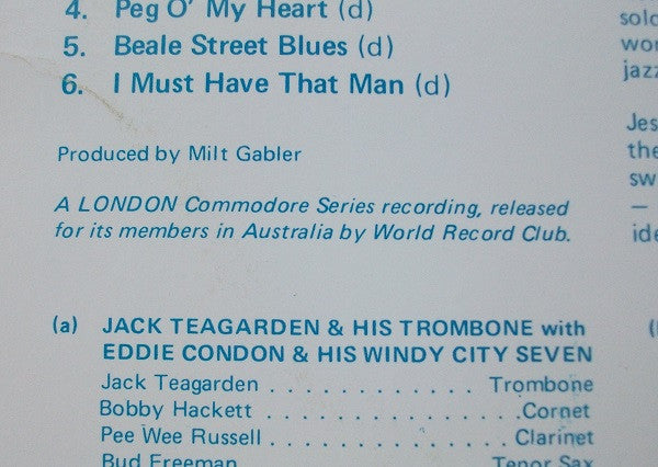 Eddie Condon And His Windy City Seven  /  Jack Teagarden And His Swinging Gates*  /  George Brunis And His Jazz Band*  /  Miff Mole And His Nicksieland Band : Trombone Scene (LP, Comp, Mono, Club)