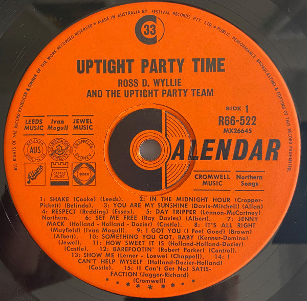 Ross D. Wyllie & The Uptight Party Team : Up Tight Party Time  (LP)