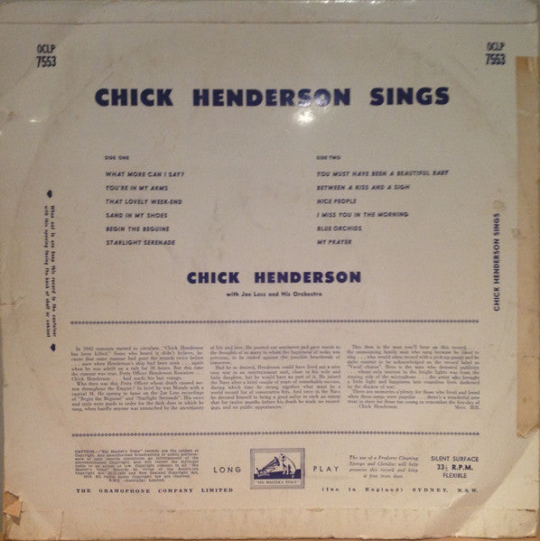 Chick Henderson With Joe Loss & His Orchestra : Chick Henderson Sings Begin The Beguine (LP, Comp, Mono)
