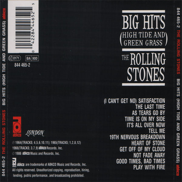 The Rolling Stones : Big Hits (High Tide And Green Grass) (CD, Comp, RE, RM)