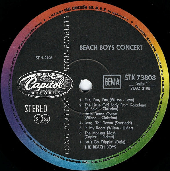 The Beach Boys : Beach Boys Concert (LP, Album, RE)