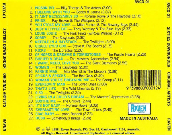 Various : Sixties Downunder Vol. 1 (CD, Comp)