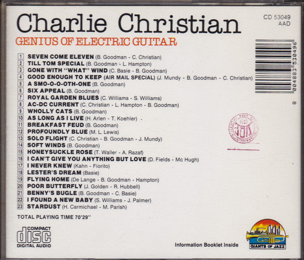 Charlie Christian : Genius Of Electric Guitar (CD, Comp)