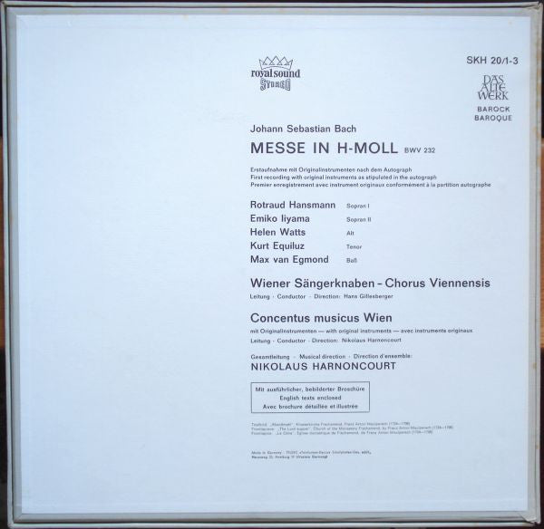 Johann Sebastian Bach : Messe In H-Moll (3xLP, Album + Box)