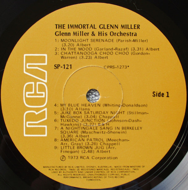 Glenn Miller : The Immortal Glenn Miller  (LP, Comp)