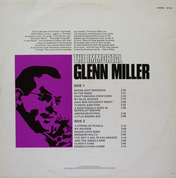 Glenn Miller : The Immortal Glenn Miller  (LP, Comp)