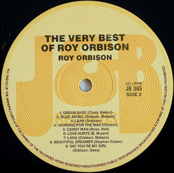 Roy Orbison : The Very Best Of Roy Orbison (LP, Comp)