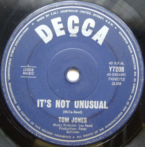 Tom Jones : It's Not Unusual (7")
