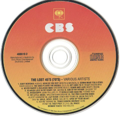 Various : The Lost 45's  1970's (CD, Comp)