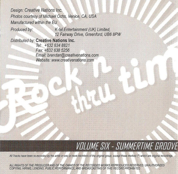 Various : Rock'n Thru Time Volume 6 - Summertime Groove (CD, Comp)