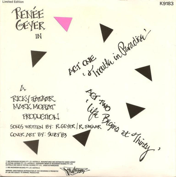 Renee Geyer : Trouble In Paradise (7", Single)
