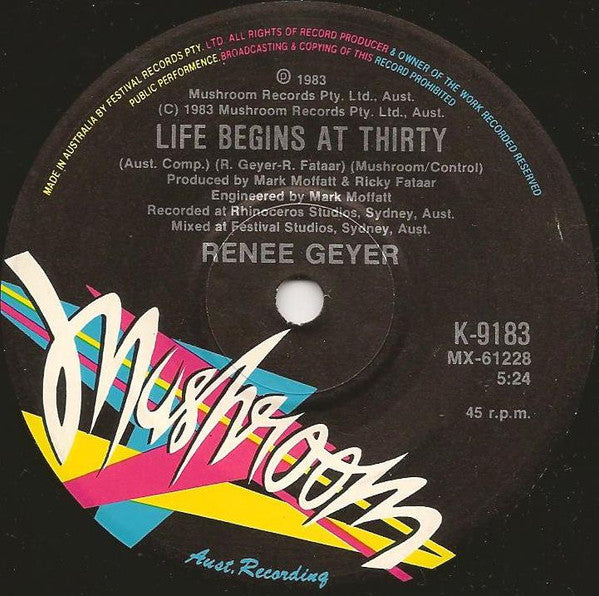 Renee Geyer : Trouble In Paradise (7", Single)