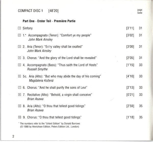 G. F. Handel*, Minkowski* : Messiah (2xCD)