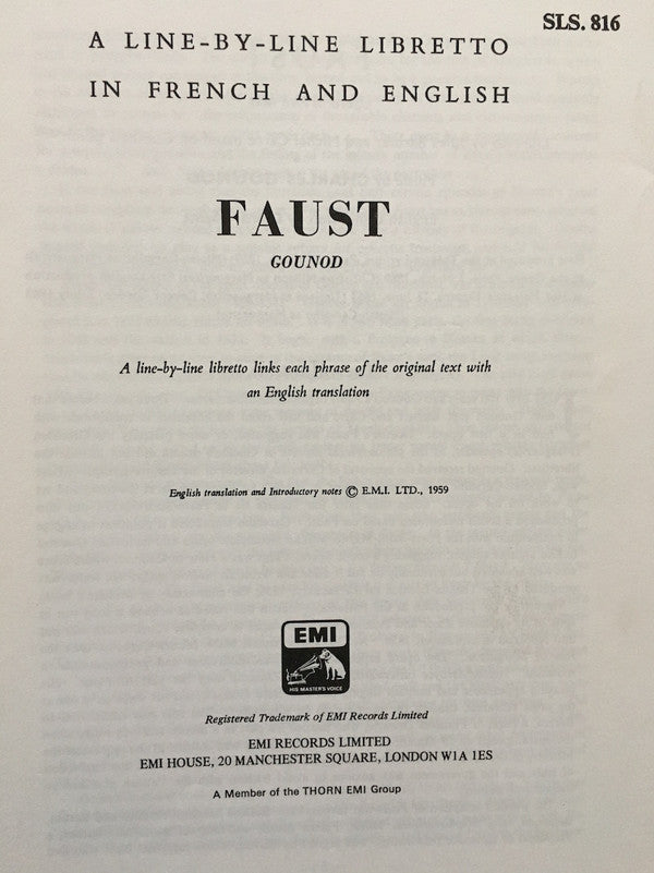 Charles Gounod - Victoria De Los Angeles, Nicolai Gedda, Boris Christoff, Orchestre National De L'Opéra De Paris & Choeur National De L'Opéra De Paris, André Cluytens : Faust (4xLP, Album, RE + Box)