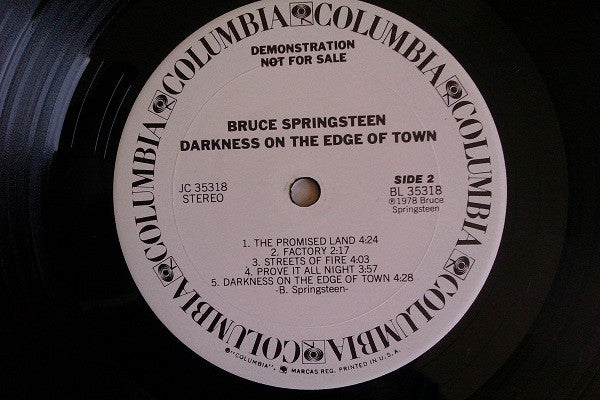 Bruce Springsteen : Darkness On The Edge Of Town (LP, Album, Promo, San)