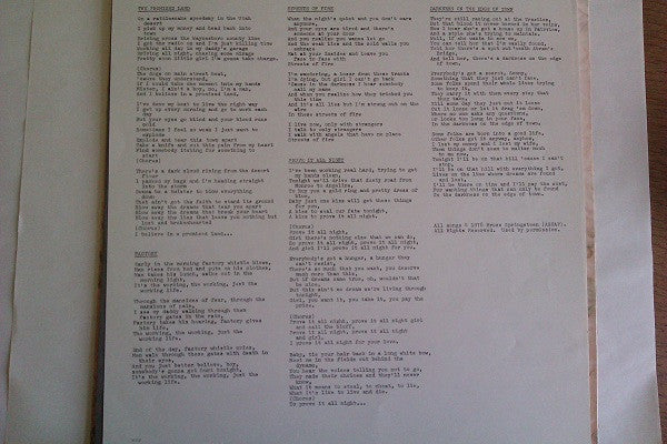 Bruce Springsteen : Darkness On The Edge Of Town (LP, Album, Promo, San)