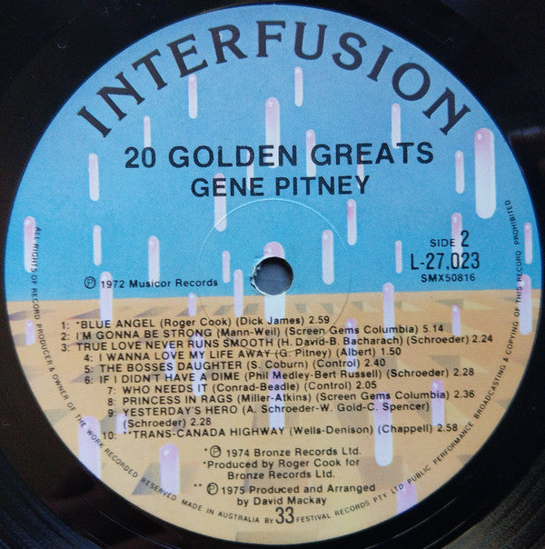 Gene Pitney : 20 Golden Greats (LP, Comp)