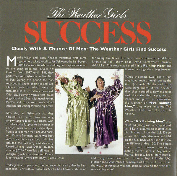 The Weather Girls : Success (CD, Album, RE, RM)