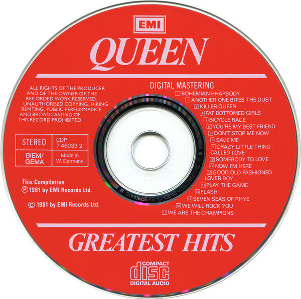 Queen : Greatest Hits (CD, Comp, RE, Red)
