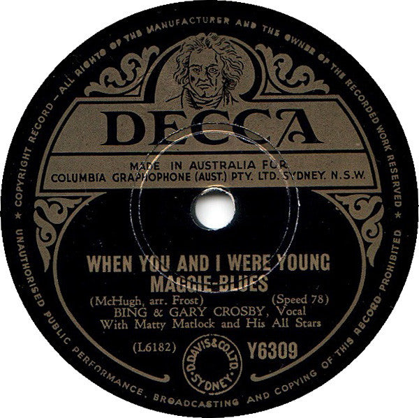 Bing Crosby & Gary Crosby (2) : Moonlight Bay / When You And I Were Young Maggie-Blues (Shellac, 10")