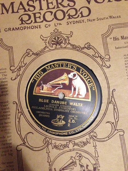 Leopold Stokowski And The Philadelphia Orchestra : Blue Danube Waltz / Tales From The Vienna Woods (Shellac, 12")