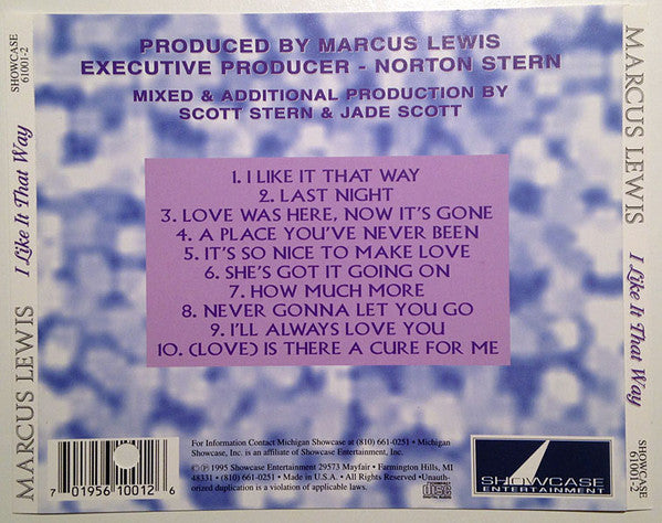 Marcus Lewis : I Like It That Way (CD, Album)