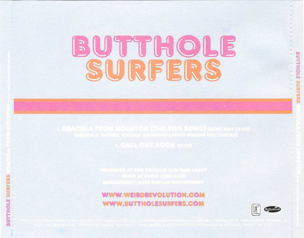 Butthole Surfers : Dracula From Houston (CD, Single, Promo)