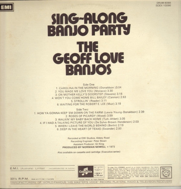 The Geoff Love Banjos : Sing-Along Banjo Party (LP)