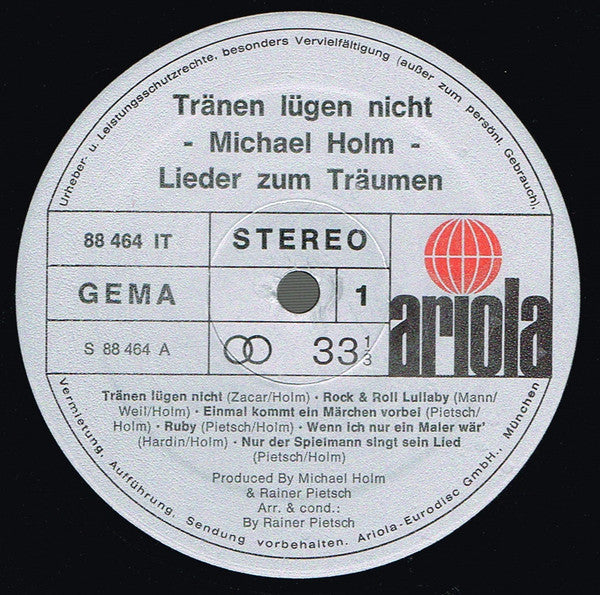 Michael Holm : Tränen Lügen Nicht - Lieder Zum Träumen (LP, Album)