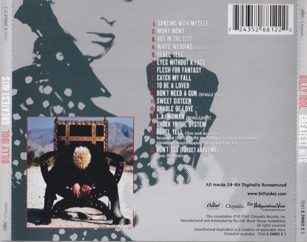 Billy Idol : Greatest Hits (CD, Comp, RM, RP)