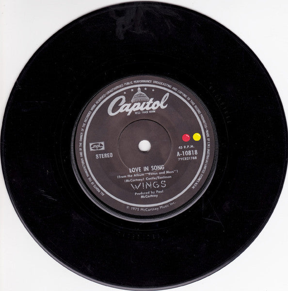 Wings (2) : Listen To What The Man Said / Love In Song (7", Single)