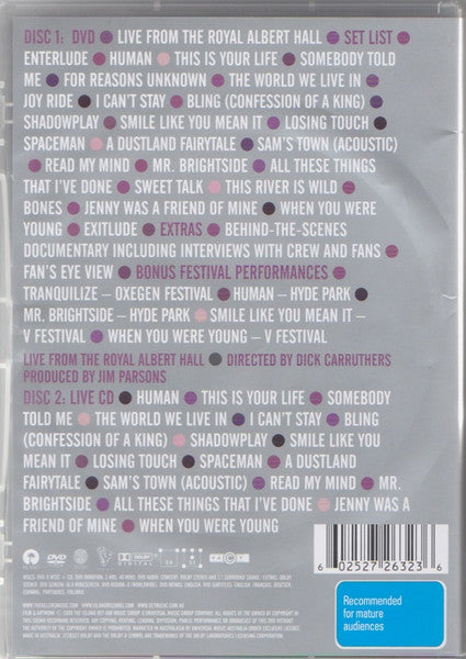 The Killers : Live From The Royal Albert Hall (DVD-V, Multichannel, NTSC + CD, Album)