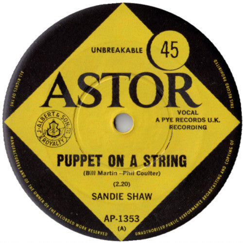 Sandie Shaw : Puppet On A String  (7", Single)