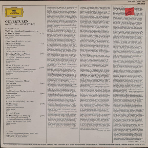 Various : Ouvertüren (LP, Comp)