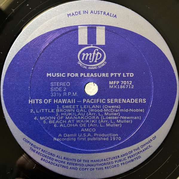 Pacific Serenaders : Hits Of Hawaii (LP, Comp)