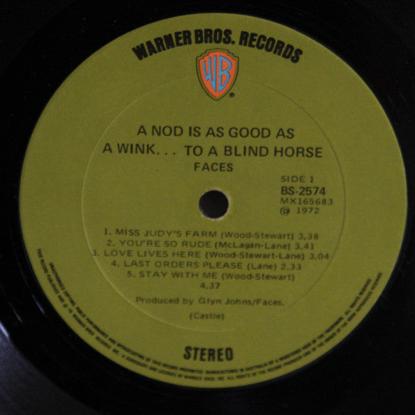Faces (3) : A Nod Is As Good As A Wink...To A Blind Horse (LP, Album)