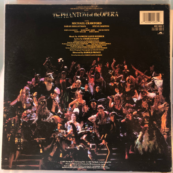 Andrew Lloyd Webber Starring Michael Crawford, Sarah Brightman, Steve Barton : Highlights From The Phantom Of The Opera (The Original London Cast) (LP, Album)
