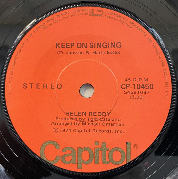 Helen Reddy : Keep On Singing / You're My Home (7")
